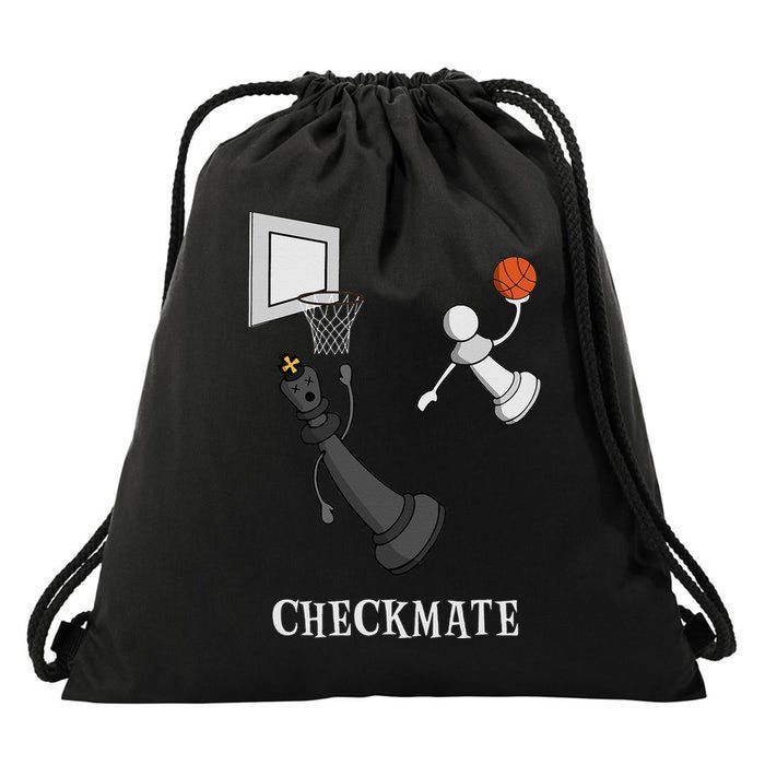 Funny Checkmate Chess Basketball Game Board King Pawn Piece Drawstring Bag