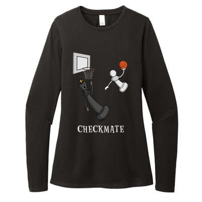 Funny Checkmate Chess Basketball Game Board King Pawn Piece Womens CVC Long Sleeve Shirt