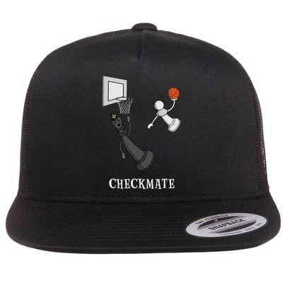 Funny Checkmate Chess Basketball Game Board King Pawn Piece Flat Bill Trucker Hat