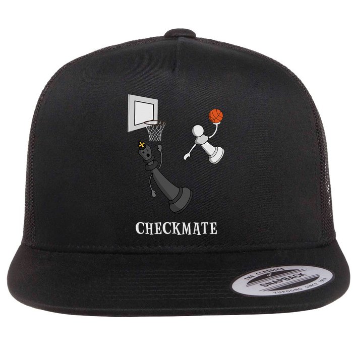 Funny Checkmate Chess Basketball Game Board King Pawn Piece Flat Bill Trucker Hat