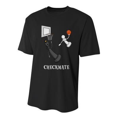 Funny Checkmate Chess Basketball Game Board King Pawn Piece Youth Performance Sprint T-Shirt