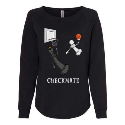 Funny Checkmate Chess Basketball Game Board King Pawn Piece Womens California Wash Sweatshirt