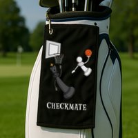 Funny Checkmate Chess Basketball Game Board King Pawn Piece Golf Towel