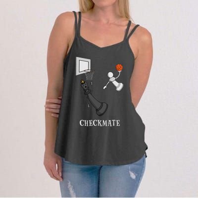 Funny Checkmate Chess Basketball Game Board King Pawn Piece Women's Strappy Tank