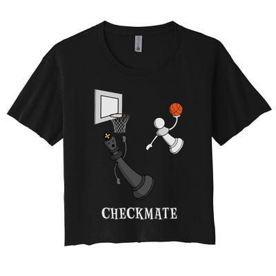 Funny Checkmate Chess Basketball Game Board King Pawn Piece Crop Top