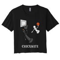 Funny Checkmate Chess Basketball Game Board King Pawn Piece Crop Top