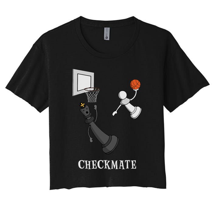 Funny Checkmate Chess Basketball Game Board King Pawn Piece Crop Top
