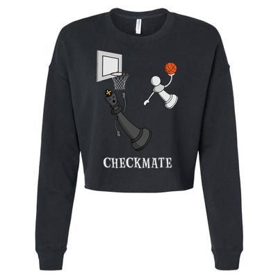 Funny Checkmate Chess Basketball Game Board King Pawn Piece Cropped Pullover Crew
