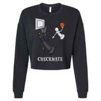 Funny Checkmate Chess Basketball Game Board King Pawn Piece Cropped Pullover Crew