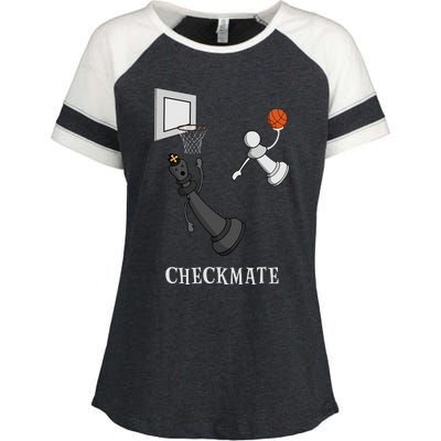 Funny Checkmate Chess Basketball Game Board King Pawn Piece Enza Ladies Jersey Colorblock Tee