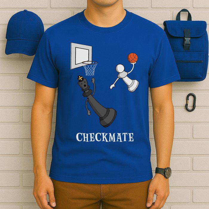 Funny Checkmate Chess Basketball Game Board King Pawn Piece T-Shirt