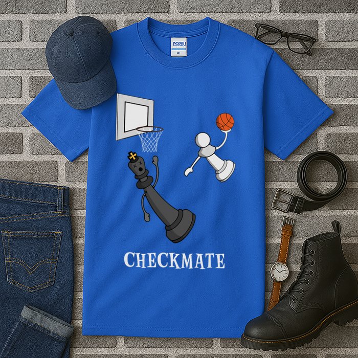 Funny Checkmate Chess Basketball Game Board King Pawn Piece Tall T-Shirt