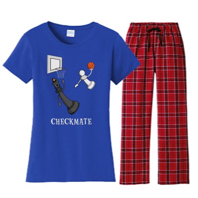 Funny Checkmate Chess Basketball Game Board King Pawn Piece Women's Flannel Pajama Set