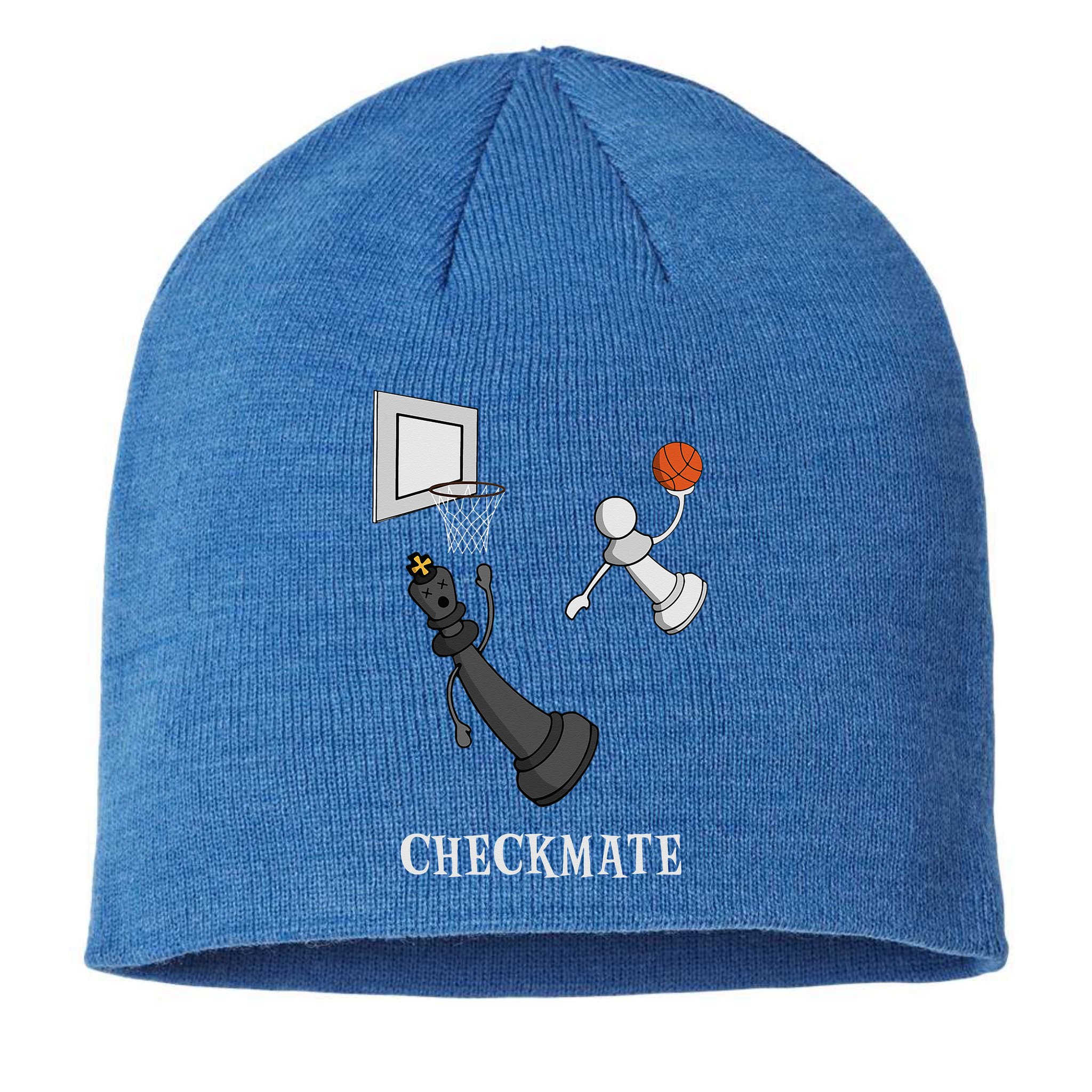 Funny Checkmate Chess Basketball Game Board King Pawn Piece Sustainable Beanie