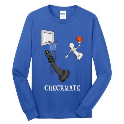 Funny Checkmate Chess Basketball Game Board King Pawn Piece Tall Long Sleeve T-Shirt