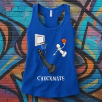 Funny Checkmate Chess Basketball Game Board King Pawn Piece Womens Tank Top