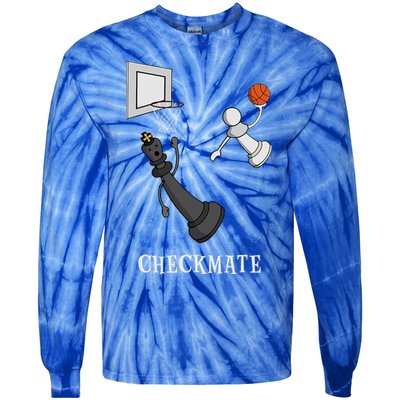 Funny Checkmate Chess Basketball Game Board King Pawn Piece Tie-Dye Long Sleeve Shirt