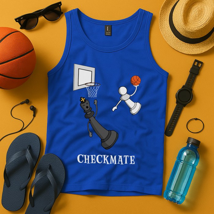 Funny Checkmate Chess Basketball Game Board King Pawn Piece Tank Top