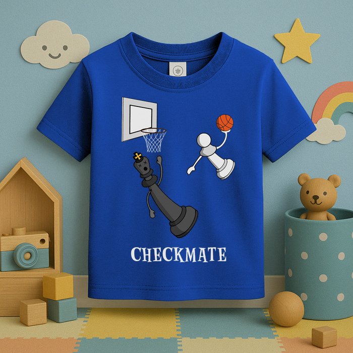 Funny Checkmate Chess Basketball Game Board King Pawn Piece Toddler T-Shirt
