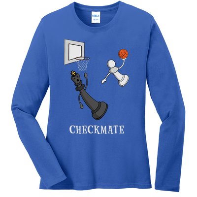 Funny Checkmate Chess Basketball Game Board King Pawn Piece Ladies Long Sleeve Shirt