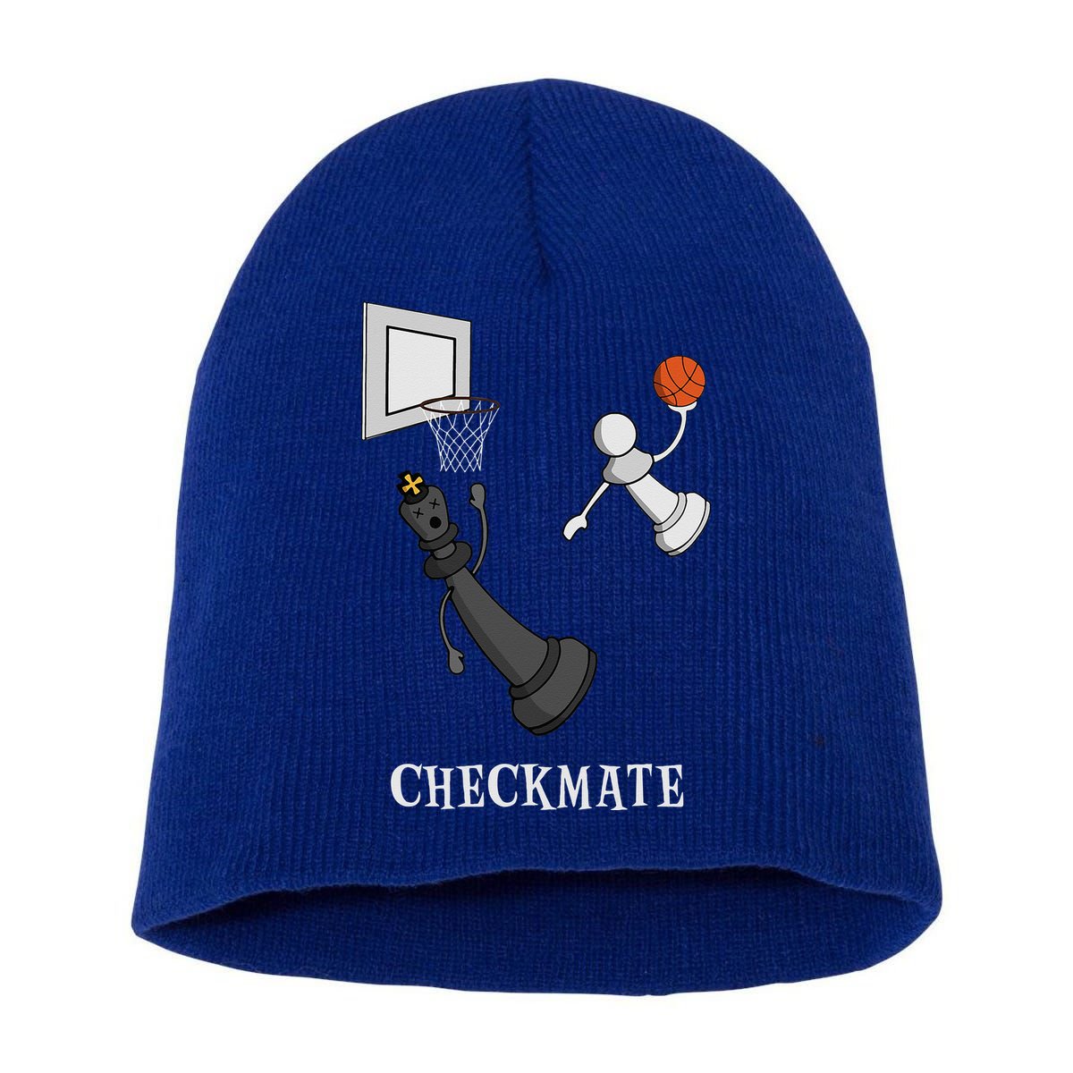Funny Checkmate Chess Basketball Game Board King Pawn Piece Short Acrylic Beanie