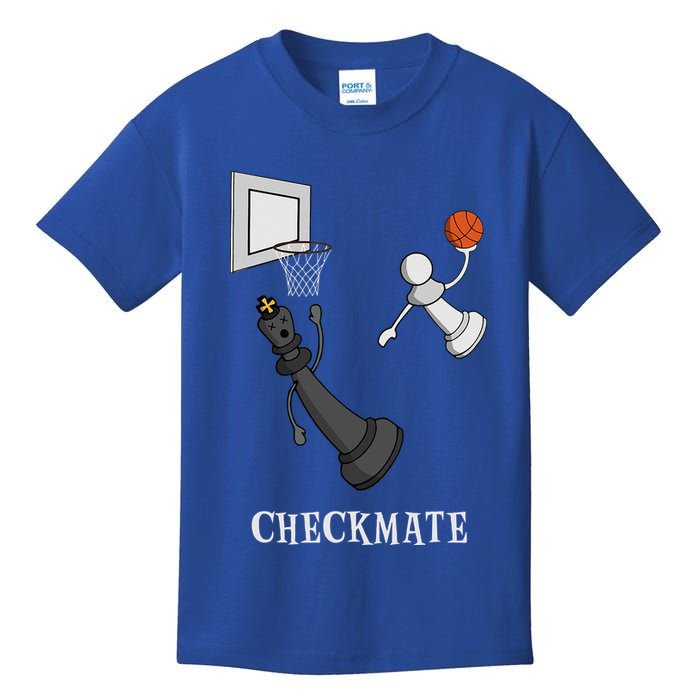 Funny Checkmate Chess Basketball Game Board King Pawn Piece Kids T-Shirt