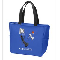 Funny Checkmate Chess Basketball Game Board King Pawn Piece Zip Tote Bag