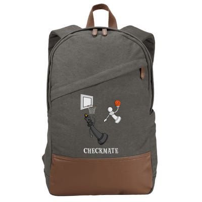 Funny Checkmate Chess Basketball Game Board King Pawn Piece Cotton Canvas Backpack