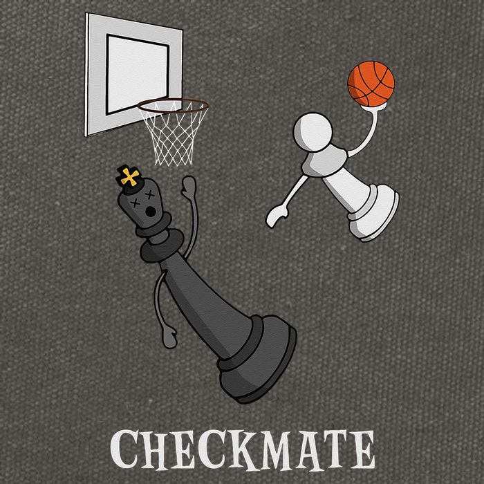 Funny Checkmate Chess Basketball Game Board King Pawn Piece Cotton Canvas Backpack