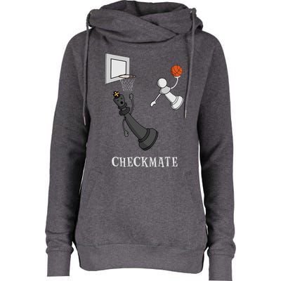 Funny Checkmate Chess Basketball Game Board King Pawn Piece Womens Funnel Neck Pullover Hood