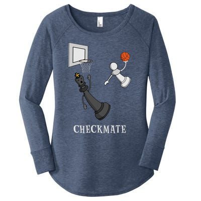 Funny Checkmate Chess Basketball Game Board King Pawn Piece Women's Perfect Tri Tunic Long Sleeve Shirt