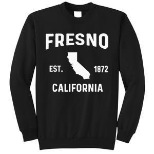 Fresno City California Souvenir Map Ca Est. 1872 Tall Sweatshirt