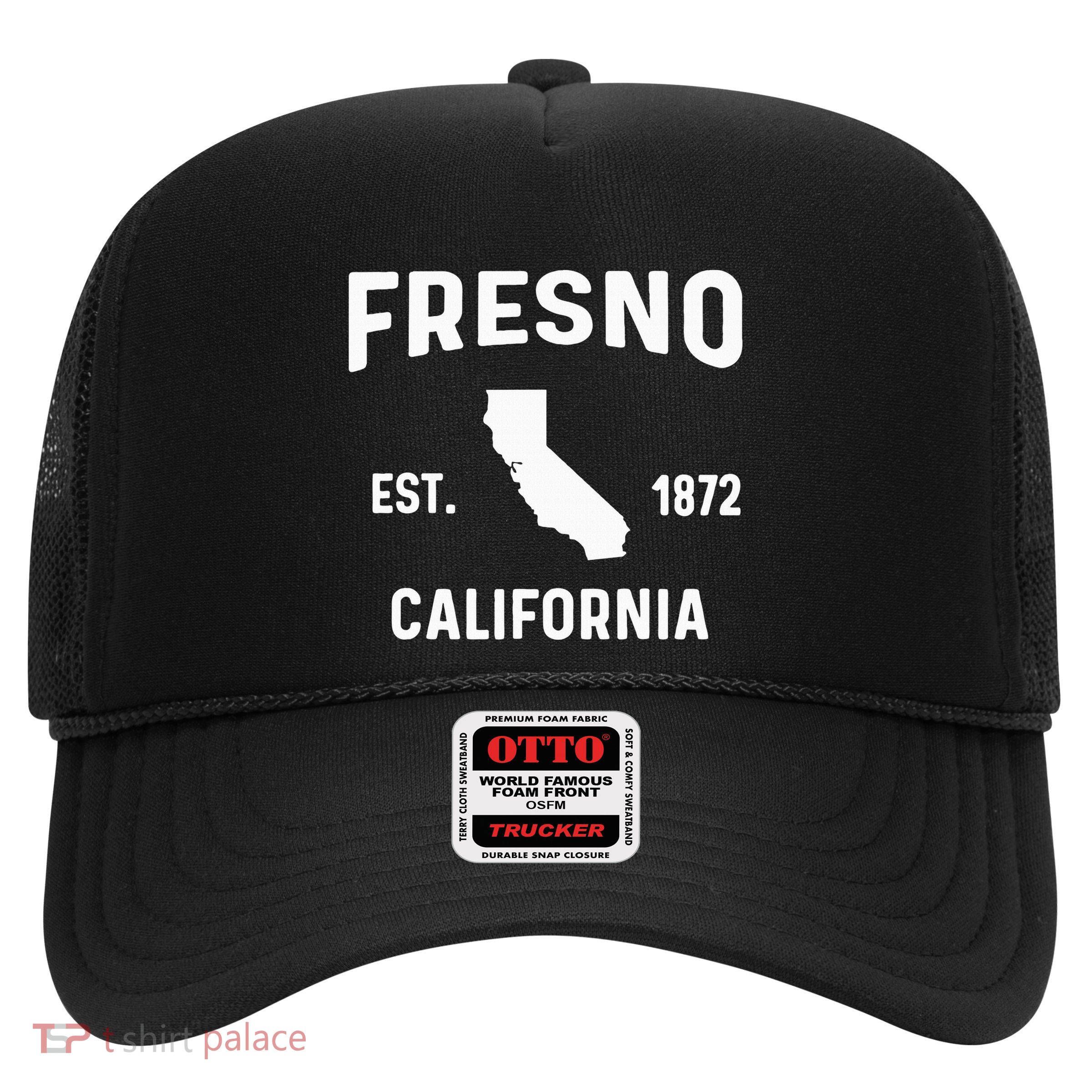 Fresno City California Souvenir Map Ca Est. 1872 Trucker Hat