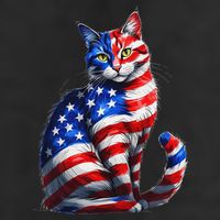Funny Cute Cat Green Eyes Cat USA Flag 4th Of July Adult Drive Performance Visor