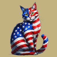 Funny Cute Cat Green Eyes Cat USA Flag 4th Of July Cooling Performance Crew T-Shirt