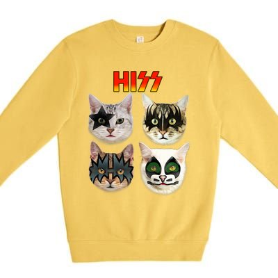 Funny Cat, Cat Lover, Cat Hiss, Cat Owner Premium Crewneck Sweatshirt