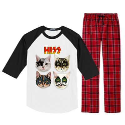 Funny Cat, Cat Lover, Cat Hiss, Cat Owner Raglan Sleeve Pajama Set