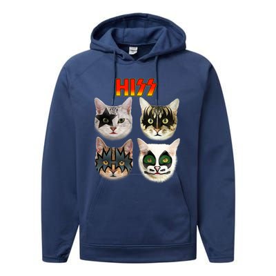 Funny Cat, Cat Lover, Cat Hiss, Cat Owner Performance Fleece Hoodie