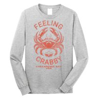 Feeling Crabby Chesapeake Vintage Beach Summer Bay Crab Boat Long Sleeve Shirt