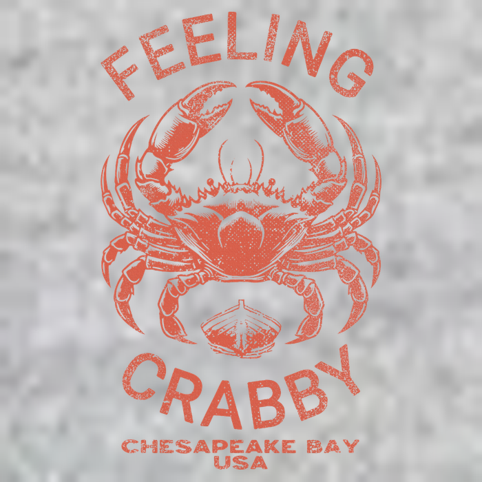 Feeling Crabby Chesapeake Vintage Beach Summer Bay Crab Boat Long Sleeve Shirt