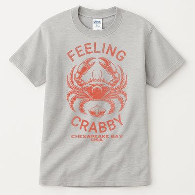 Feeling Crabby Chesapeake Vintage Beach Summer Bay Crab Boat Tall T-Shirt