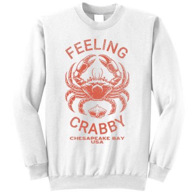 Feeling Crabby Chesapeake Vintage Beach Summer Bay Crab Boat Sweatshirt