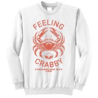 Feeling Crabby Chesapeake Vintage Beach Summer Bay Crab Boat Sweatshirt