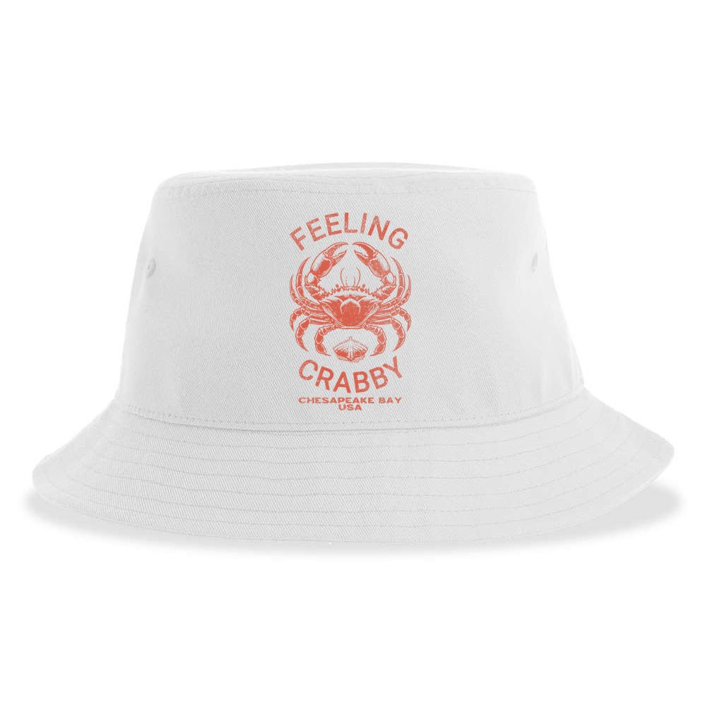 Feeling Crabby Chesapeake Vintage Beach Summer Bay Crab Boat Sustainable Bucket Hat