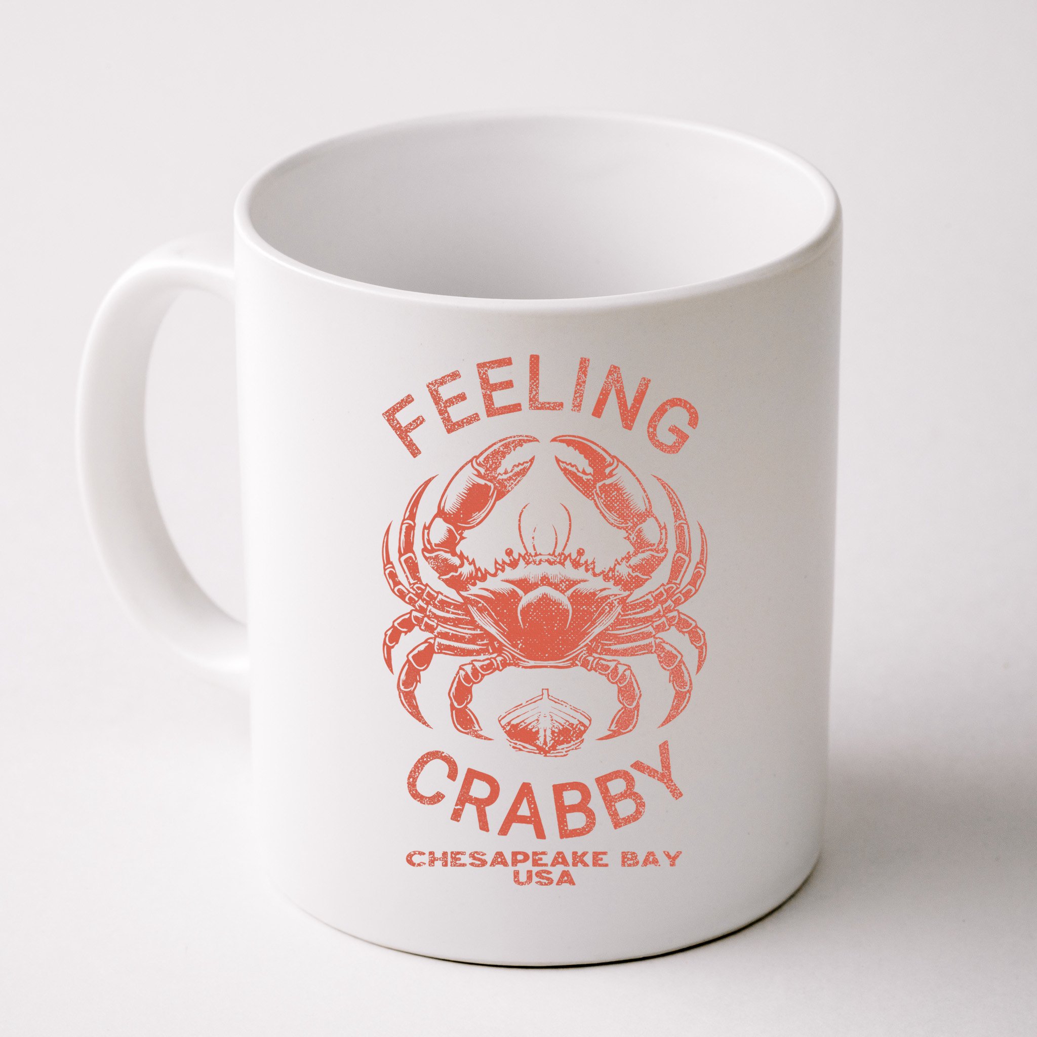 Feeling Crabby Chesapeake Vintage Beach Summer Bay Crab Boat Mug
