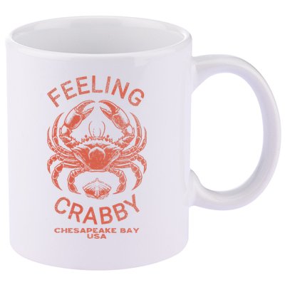 Feeling Crabby Chesapeake Vintage Beach Summer Bay Crab Boat 11oz C Handle Ceramic Mug