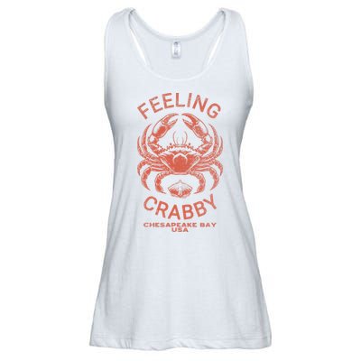 Feeling Crabby Chesapeake Vintage Beach Summer Bay Crab Boat Ladies Essential Flowy Tank