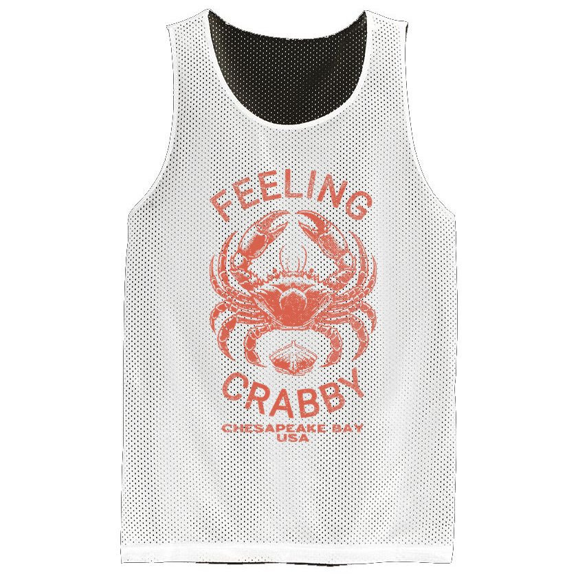 Feeling Crabby Chesapeake Vintage Beach Summer Bay Crab Boat Mesh Reversible Basketball Jersey Tank