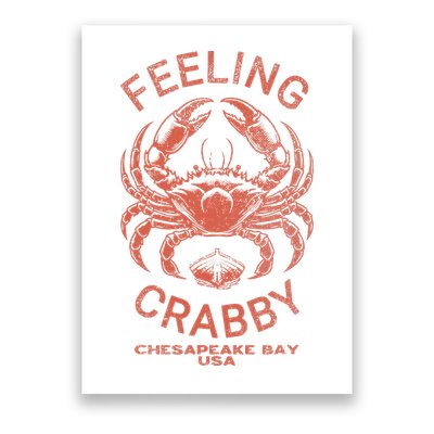 Feeling Crabby Chesapeake Vintage Beach Summer Bay Crab Boat Poster