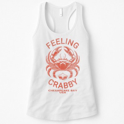 Feeling Crabby Chesapeake Vintage Beach Summer Bay Crab Boat Womens Tank Top